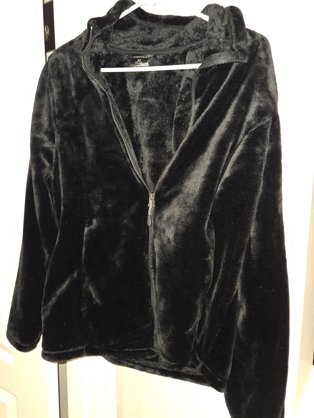 32 Degrees Black Plush Teddy Zip Jacket